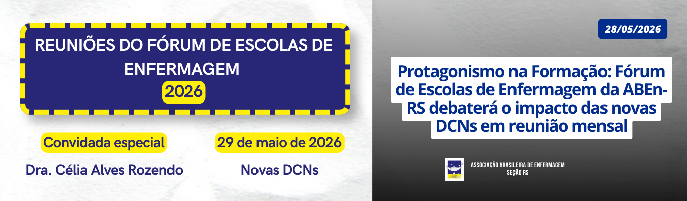 Protagonismo na Formação: Fórum de Escolas de Enfermagem da ABEn-RS debaterá o impacto das novas DCNs em reunião mensal